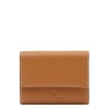 Anna Women's small wallet in leather color gianduia