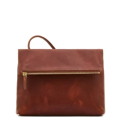 Anna Women's crossbody bag in vintage leather color sepia