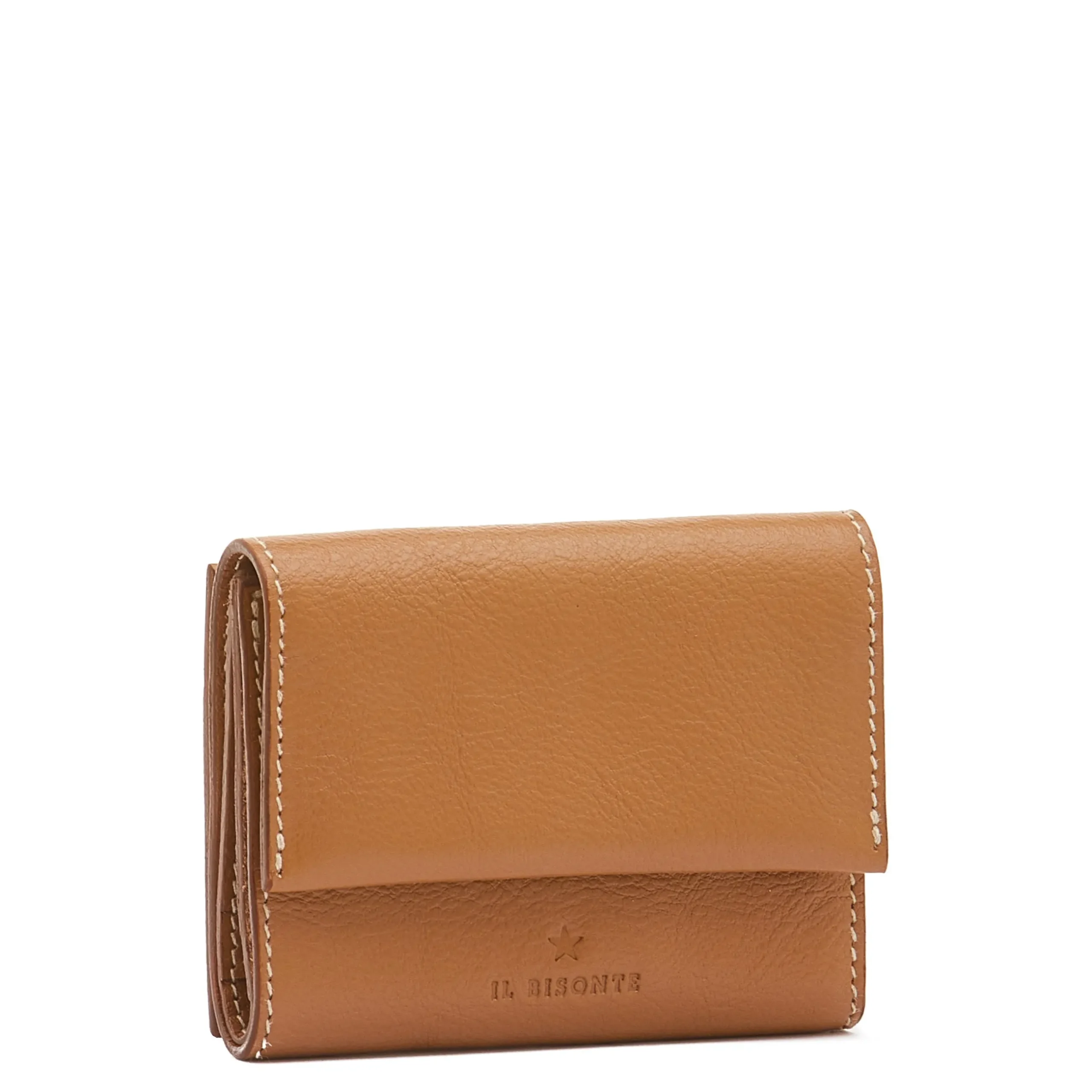 Anna Women's small wallet in leather color gianduia