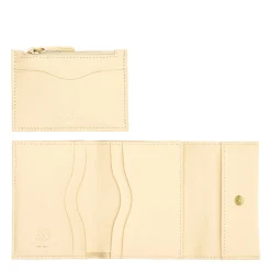Anna Women's small wallet in leather color milk