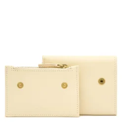 Anna Women's small wallet in leather color milk