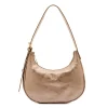 Belcanto Women's shoulder bag in metallic leather color metallic bronze