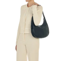 Belcanto Women's shoulder bag in leather color blue