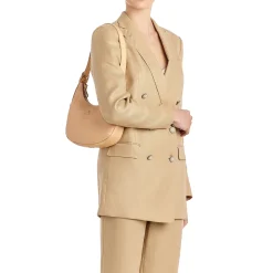 Belcanto Women's shoulder bag in leather color natural