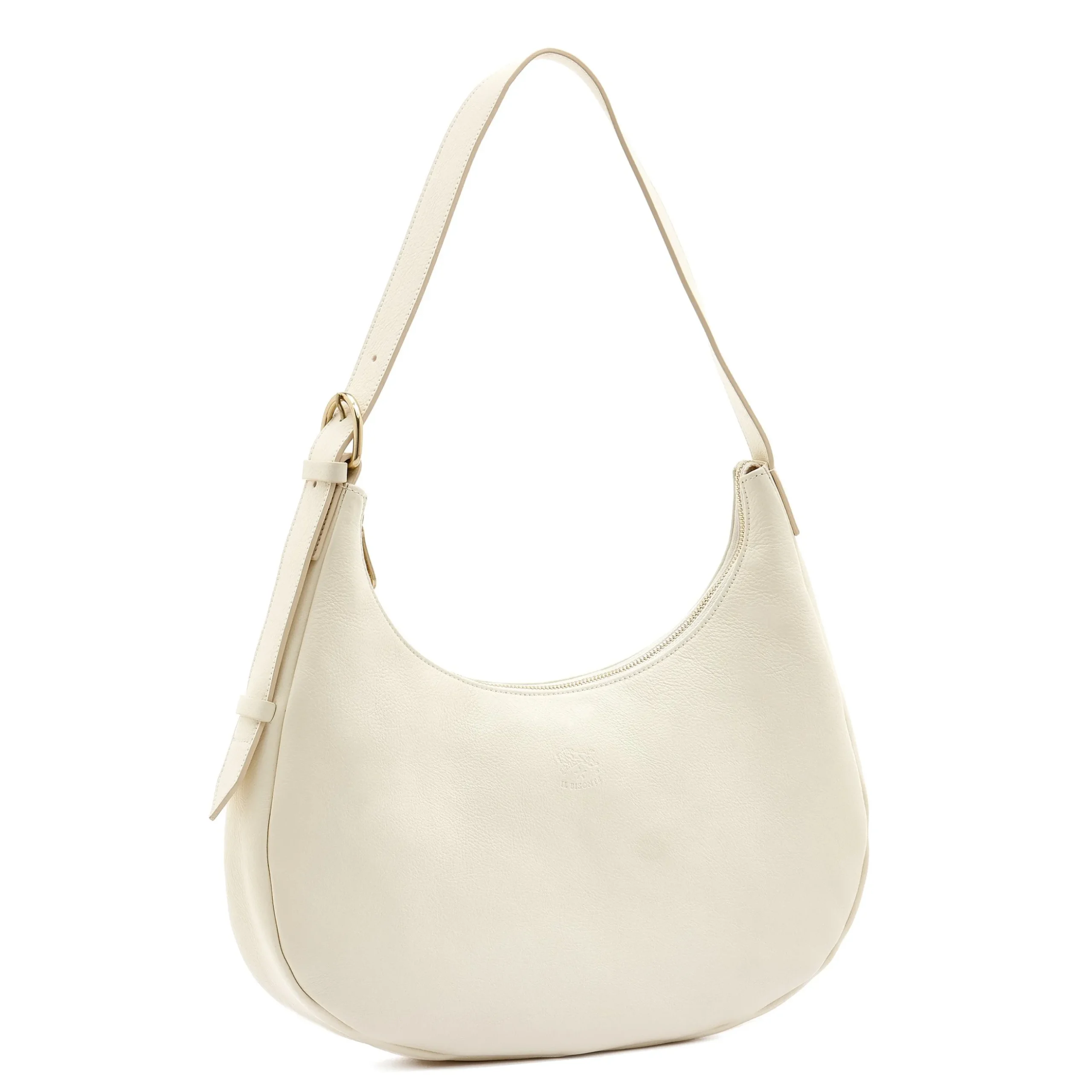 Belcanto Women's shoulder bag in leather color milk