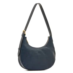 Belcanto Women's shoulder bag in leather color blue