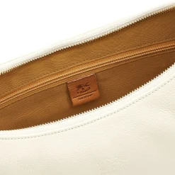 Belcanto Women's shoulder bag in leather color milk