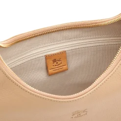 Belcanto Women's shoulder bag in leather color caffelatte