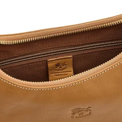Belcanto Women's shoulder bag in leather color gianduia