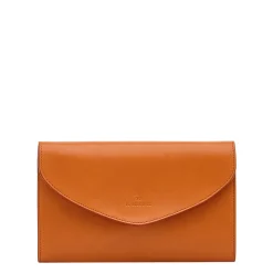 Bigallo Women's clutch bag in leather color caramel