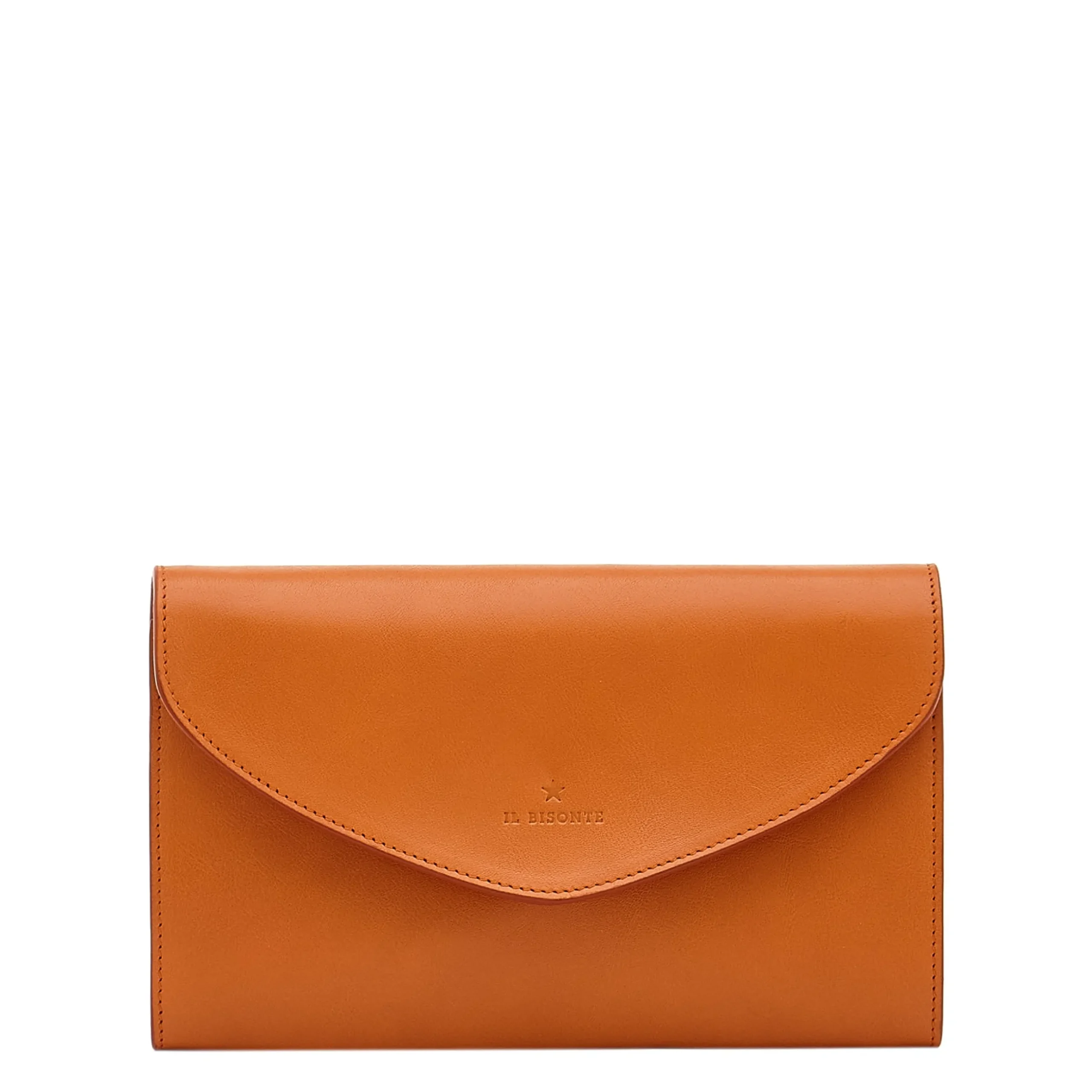Bigallo Women's clutch bag in leather color caramel