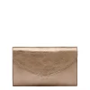 Bigallo Women's clutch bag in metallic leather color metallic bronze