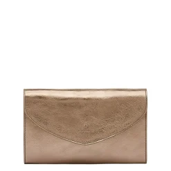 Bigallo Women's clutch bag in metallic leather color metallic bronze