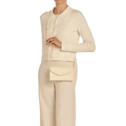 Bigallo Women's clutch bag in leather color white