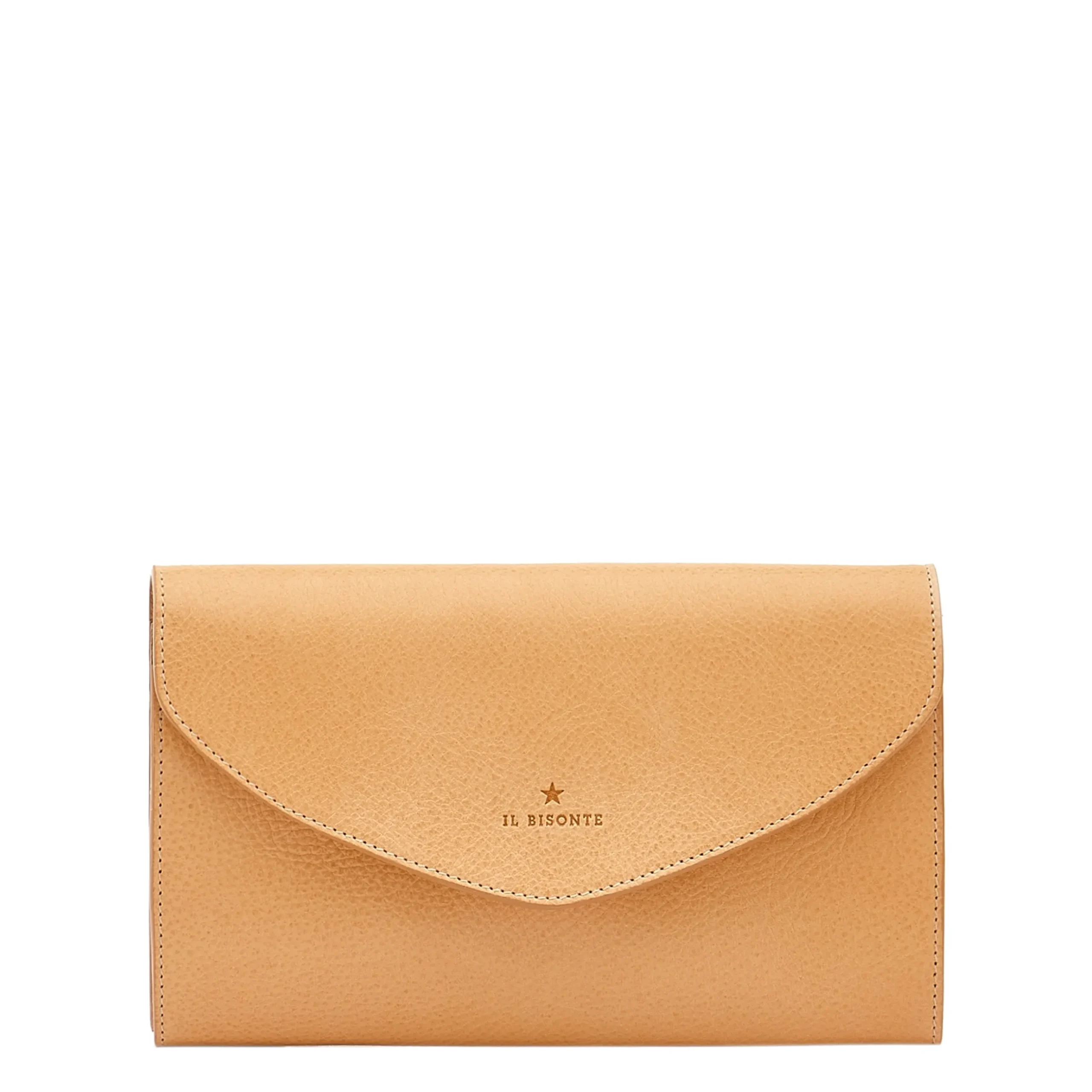 Bigallo Women's clutch bag in leather color natural