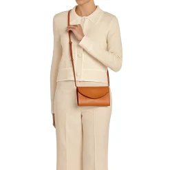 Bigallo Women's clutch bag in leather color caramel