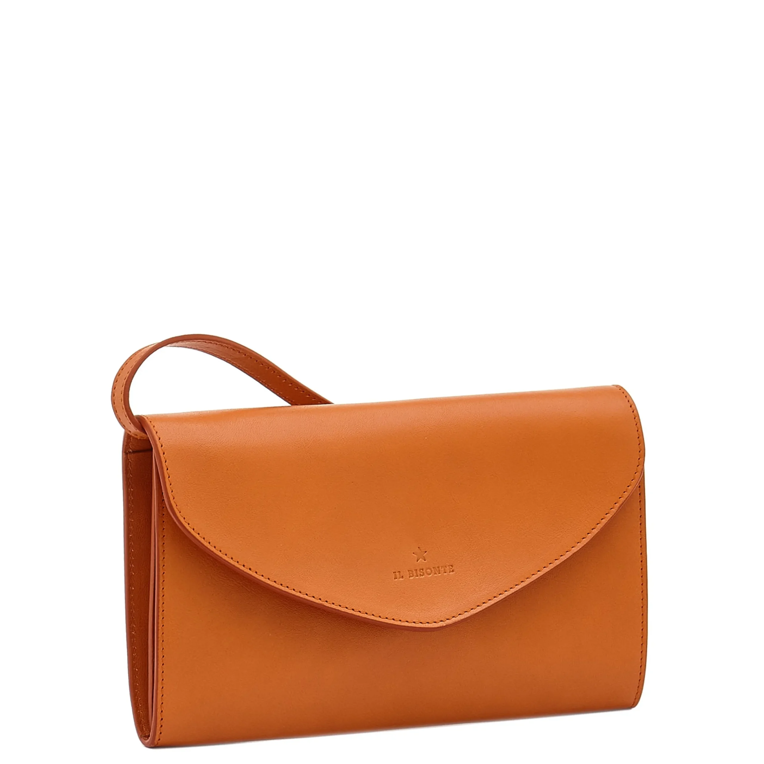 Bigallo Women's clutch bag in leather color caramel