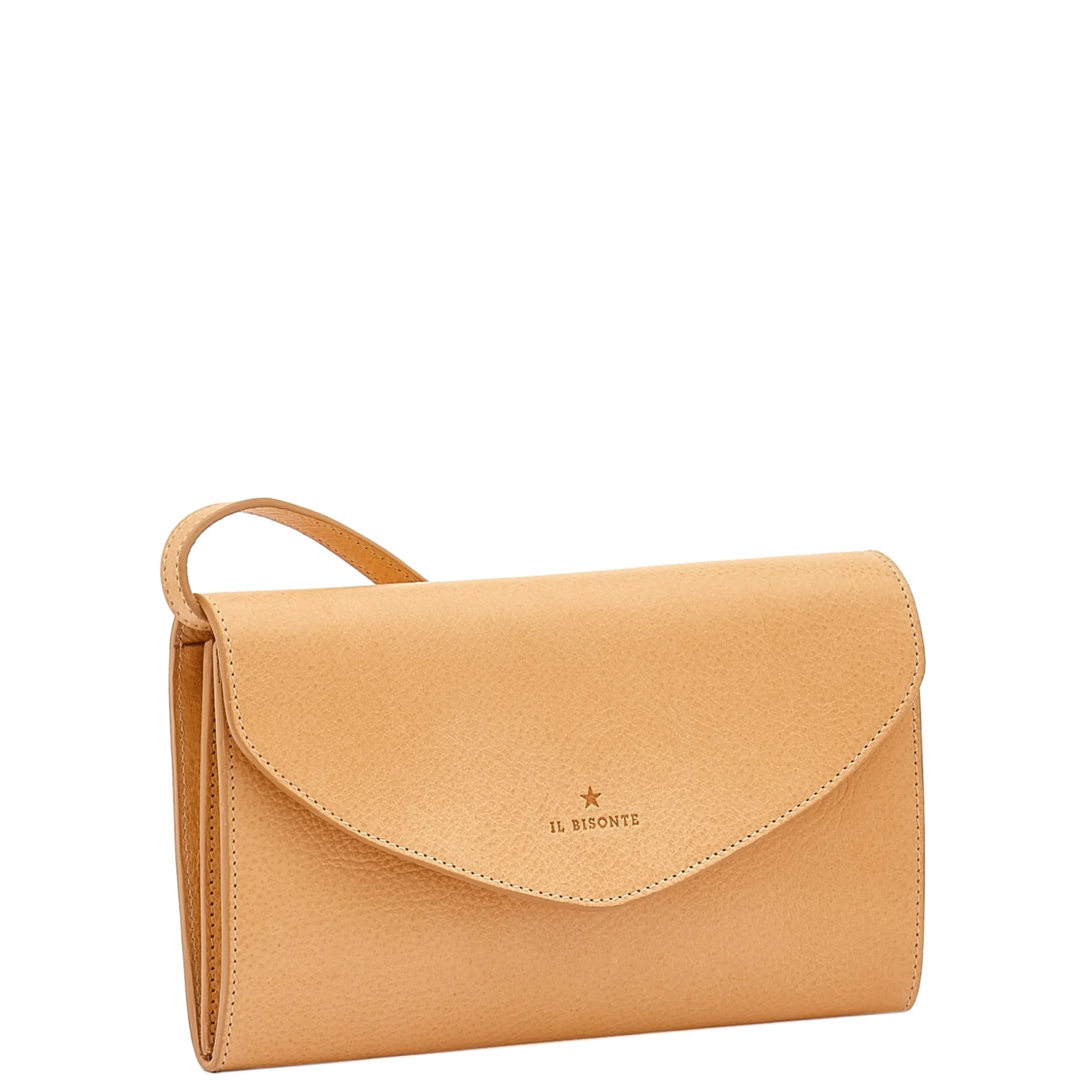 Bigallo Women's clutch bag in leather color natural