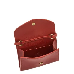 Bigallo Women's card case in leather color red