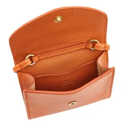 Bigallo Women's card case in leather color caramel