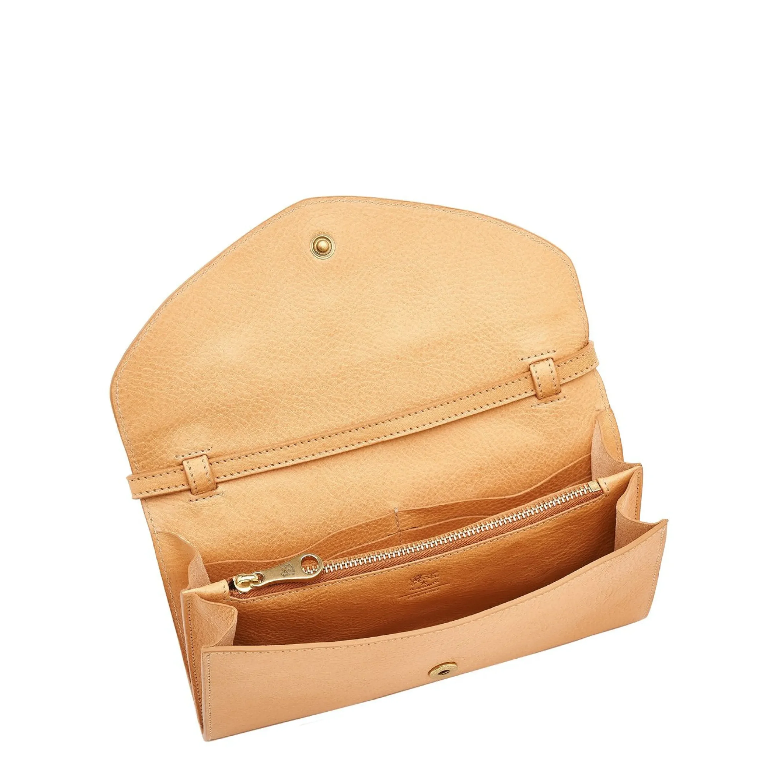 Bigallo Women's clutch bag in leather color natural