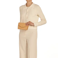 Bigallo Women's clutch bag in leather color natural