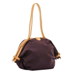 Caramella Women's shoulder bag in fabric color blue/natural