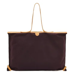 Caramella Women's shoulder bag in fabric color blue/natural