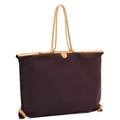 Caramella Women's shoulder bag in fabric color blue/natural