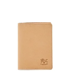 Card case in leather color natural