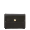 Card case in leather color black