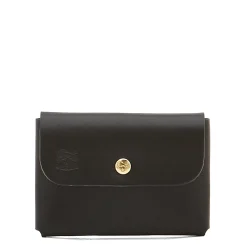 Card case in leather color black