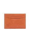 Card case in leather color caramel