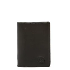 Card case in leather color black
