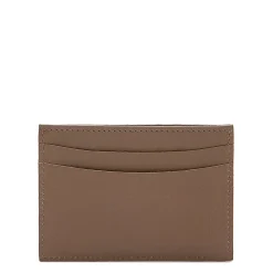 Card case in leather color light grey