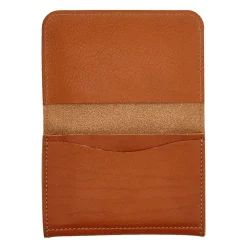 Card case in leather color caramel