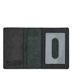Card case in leather color black