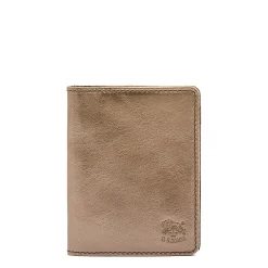 Card case in metallic leather color metallic bronze