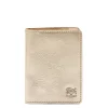 Card case in metallic leather color metallic platinum