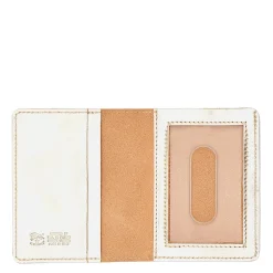 Card case in metallic leather color metallic platinum