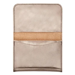 Card case in metallic leather color metallic bronze