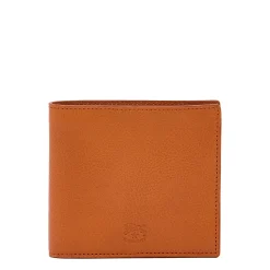 Cestello Men's bi-fold wallet in leather color caramel