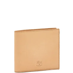 Cestello Men's bi-fold wallet in leather color natural