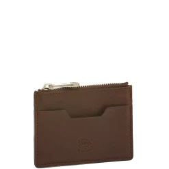 Cestello Men's card case in vintage leather color coffee
