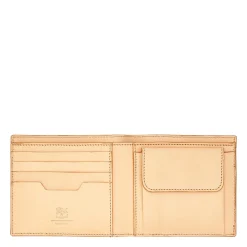 Cestello Men's bi-fold wallet in leather color natural