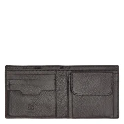 Cestello Men's bi-fold wallet in leather color black