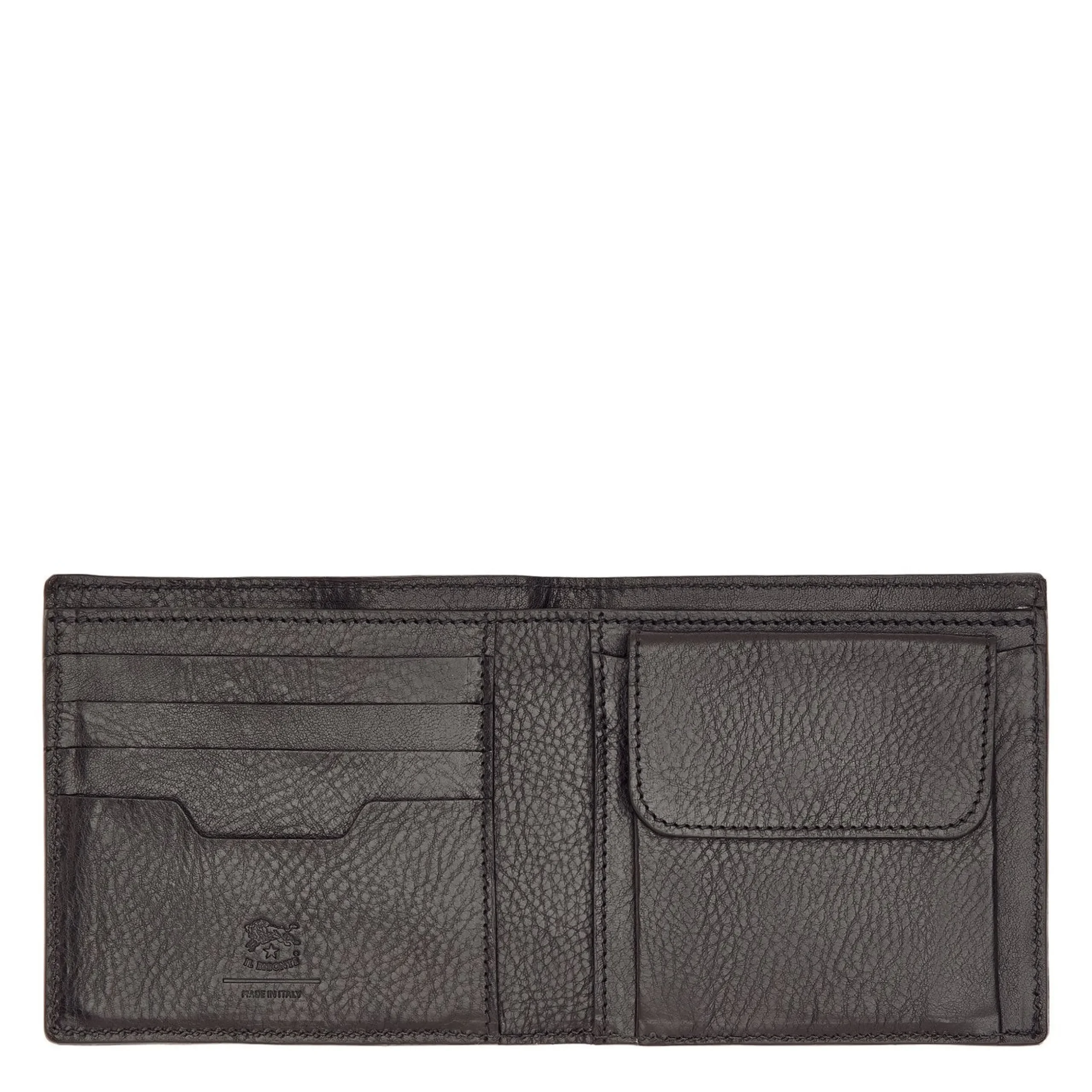 Cestello Men's bi-fold wallet in leather color black