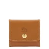 Coin purse in leather color gianduia