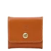 Coin purse in leather color caramel