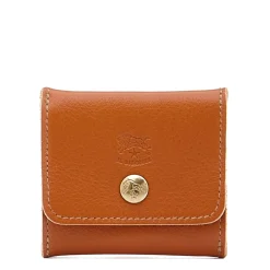 Coin purse in leather color caramel
